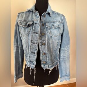 Express Cropped Light Blue Denim Jacket